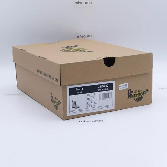 NEW Dr. Martens 1460 Metallic Lace Up Combat Boots Silver Suede - Picture 9 of 9